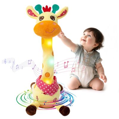 LLUKEME Dancing Giraffe Toy Stuffed Animal Baby Toys Singing Song Toddlers Toy Repeats What You Say Glowing Musical Toy for Baby Birthday Gift Groovy Giraffe Toy (Dancing Giraffe)