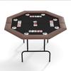 FinerFurnis 8-Player Octagon Poker Table Foldable Design with Collapsible Legs and Cup Holders Professional Casino Quality for Texas Holdem and Blackjack Card Games view 1