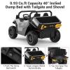 24V Ride on Dump Truck with Remote Control, Electric Dump Bed & Extra Shovel, Ride on Tractors Car with Music Player, Key Start, Gift for Kids view 3