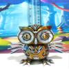 3D Printed Cyber Owl Figurine, Articulated Owl Bird Toy-4.5" White and Pink Cyber Owl, Posable and Movable Cyber Owl -ACO-OBG view 2