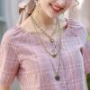 Retro Multi-Layer Stacked Alloy Geometric Pendant Chain Necklace,golden,75+7cm view 2