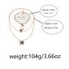 Retro Multi-Layer Stacked Alloy Geometric Pendant Chain Necklace,golden,75+7cm view 3