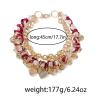 Bohemian Multi-Layered Chain Imitation Pearl Layered Vintage Necklace,golden,45cm view 3