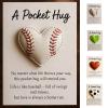 Baseball Pocket Hug, Handmade Heart-Shaped Sports Themed Pocket Hug Collection, Heart Crochet Encouragement Gift with Inspirational Card for Players, Fans & Coaches (D) view 4