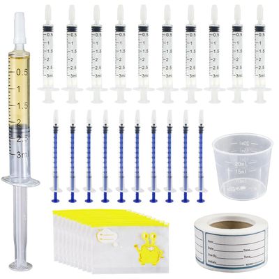 100PCS Colostrum Collector, SEILETOO Syringes for Collecting Colostrum, Colostrum Collection Kit 50PCS 1mL and 50PCS 3mL Syringes with Cap, 4X Measuring Cup, 10X Storage Bags, 300 Labels