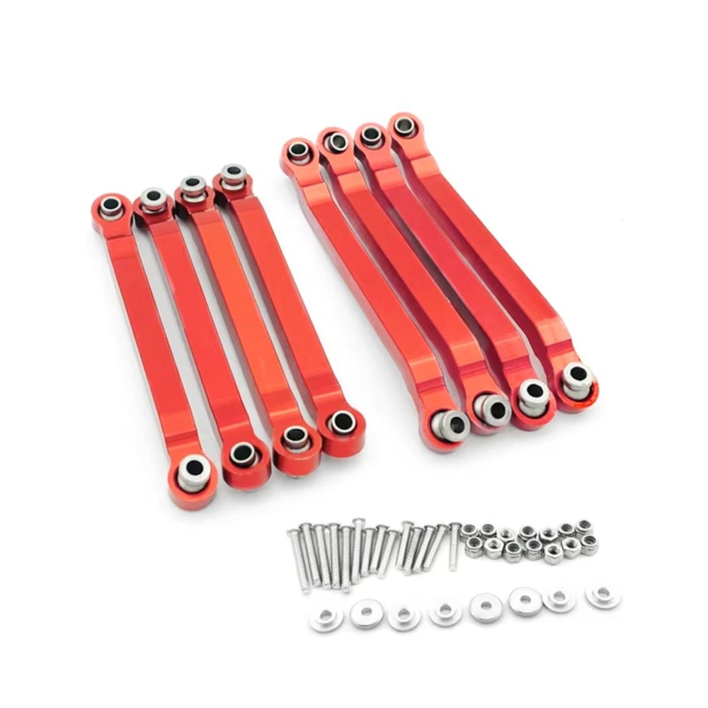 Rc Upgrade Spare For MN D90 D96 For MN98 For MN99S MN45 Metal Chassis Link Rod Pull Tie Linkage RC Car Upgrades Parts Accessories(Red)