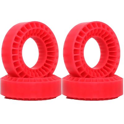 Rc Upgrade Spare For TRX4M For SCX24 AX24 For FCX24 FCX24M 1/18 1/24 4pcs 55mm 1.0 Silicone Rubber Wheel Tires Insert Foam RC Crawler Car Upgrade Parts(Red)