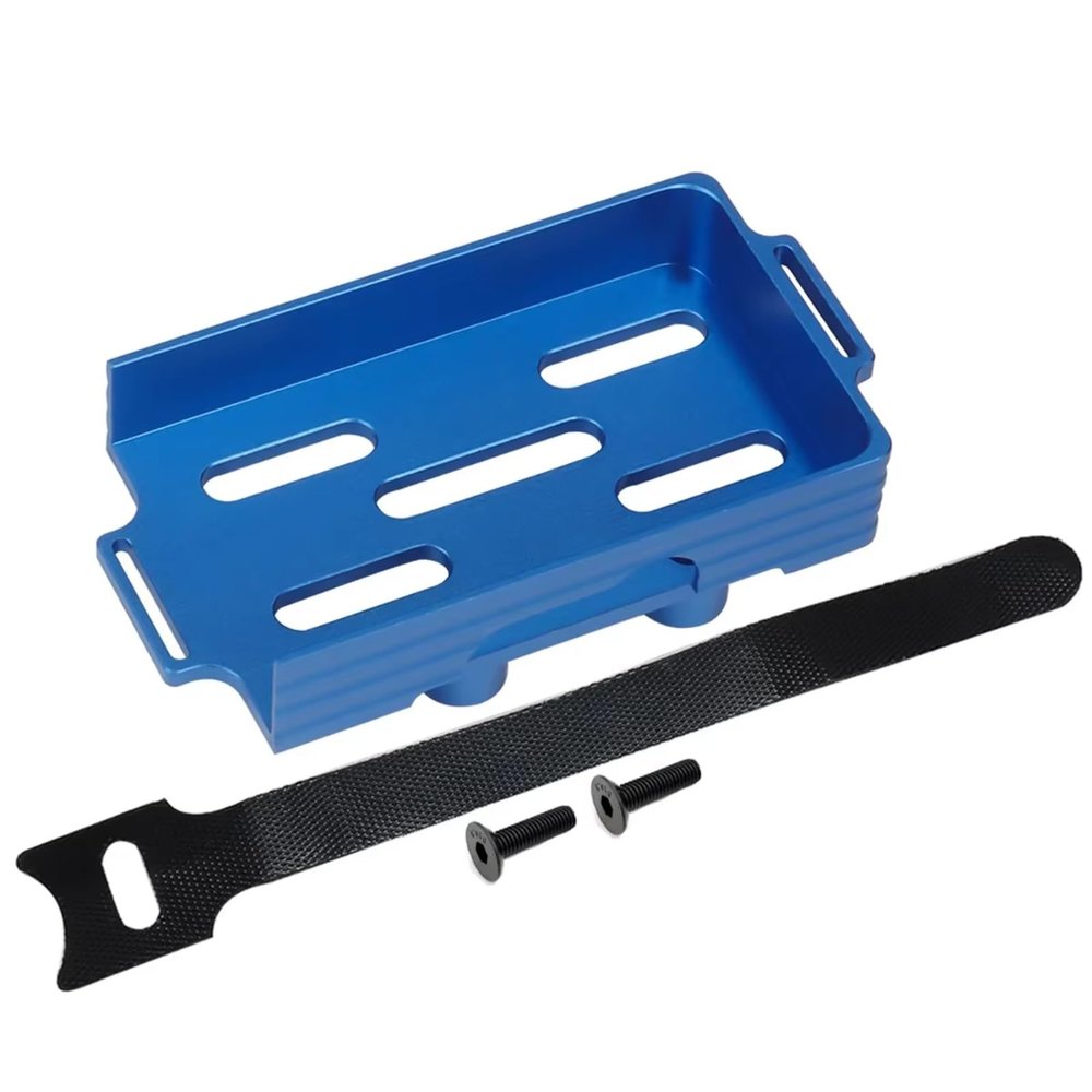 Rc Upgrade Spare For TRX4M For Defender For Bronco 1/18 1 Set Aluminum Alloy Tray With Strap RC Car Crawler Upgrade Parts(Blue)