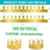 100-Piece Gold Adjustable Paper Crowns with DIY-Size Design, Exclusive for Kids' Birthday Parties & Family Gathering Decorations (Retro Style) view 3