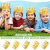 100-Piece Gold Adjustable Paper Crowns with DIY-Size Design, Exclusive for Kids' Birthday Parties & Family Gathering Decorations (Retro Style) view 4