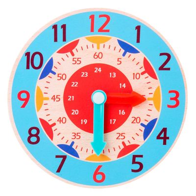 Jesscasday Wooden Teaching Clock Learning Toy for Time Hour Minute Cognition Learning Toy Aids for Preschool Junior Grad for Kids Kindergarten for Toddlers for Preschool for Teachers for Kids Math