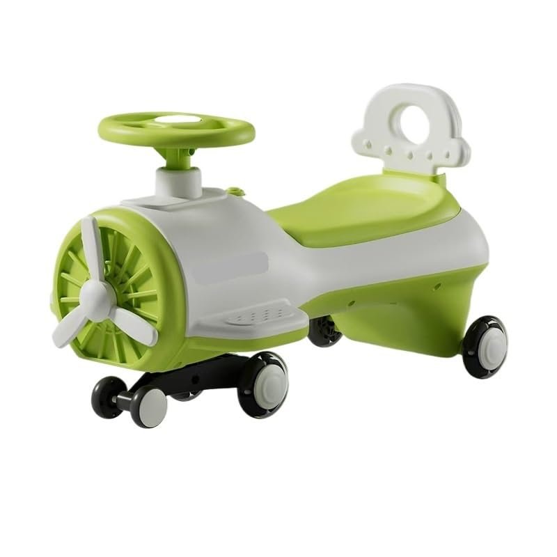 Wiggle Car Twist Car Music with Music Light Silent PU Universal Wheels Anti-Rollover Sturdy Swing Car Twisting Cars(Green)