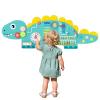 Costzon Dinosaur Activity Wall Busy Board, 11-in-1 Interactive Montessori Wooden Sensory Wall Panel for Kids, Toddler Learning Activity Center, Ideal Furniture for Playroom, Daycare, Nursery (Green) view 1