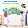 Costzon Dinosaur Activity Wall Busy Board, 11-in-1 Interactive Montessori Wooden Sensory Wall Panel for Kids, Toddler Learning Activity Center, Ideal Furniture for Playroom, Daycare, Nursery (Green) view 3