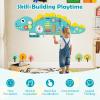 Costzon Dinosaur Activity Wall Busy Board, 11-in-1 Interactive Montessori Wooden Sensory Wall Panel for Kids, Toddler Learning Activity Center, Ideal Furniture for Playroom, Daycare, Nursery (Green) view 4
