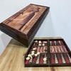 19.6-inch Antique Backgammon Sets for Adults X Large Wooden Game Board Handmade Game Sets - Gift for Dad, Husband, Anniversary view 3