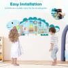 Costzon Dinosaur Activity Wall Busy Board, 11-in-1 Interactive Montessori Wooden Sensory Wall Panel for Kids, Toddler Learning Activity Center, Ideal Furniture for Playroom, Daycare, Nursery (Blue) view 3