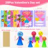 28 Pack Valentines Day Cards for Kids School Classroom Exchange, Jumping Spring Popper Toys with 28 Cards and Gold Strings, Emoji Bouncy Figures for Party Favors Treasure Box Prizes and Goodie Bags view 2