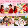 28 Pack Valentines Day Cards for Kids School Classroom Exchange, Jumping Spring Popper Toys with 28 Cards and Gold Strings, Emoji Bouncy Figures for Party Favors Treasure Box Prizes and Goodie Bags view 3