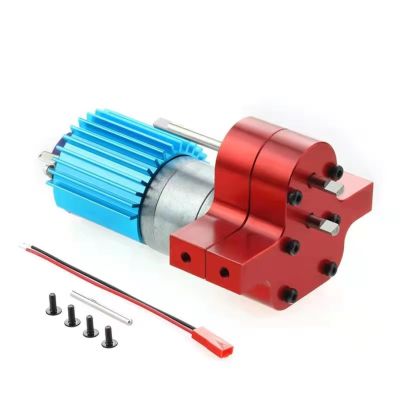 Rc Components For WPL B14 B16 B24 B36 C14 C24 For JJRC Q60 For MN D90 For MN99S MN91 Metal Transfer GearBox With 370 Brush Motor Speed Change Upgraded(Red)