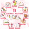 Costzon Activity Wall Busy Board, 11-in-1 Montessori Wooden Sensory Board Panels for Kids 3+, Wall-Mounted Toddler Learning Activity Center for Playroom, Daycare, Nursery, Classroom (White) view 2