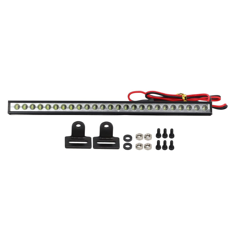 RC Car Roof Lamp Bar, Brightness LED Bar for 1/8 1/10 1/12 1/14 RC Vehicles, Aluminum y Crawler with Rsible Bracket, 5 14.8V W Voltage,