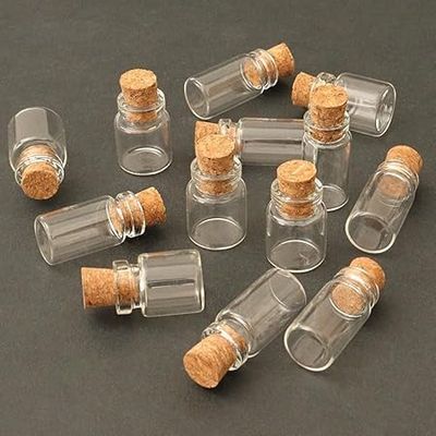 10Pcs Dollhouse Glass Jars Miniature: 1/12 Scale Glass Bottles Food Container for Kitchen Restaurant - Mini Canister Empty with CorkDollhouse AccessoriesDollhouses Dcor