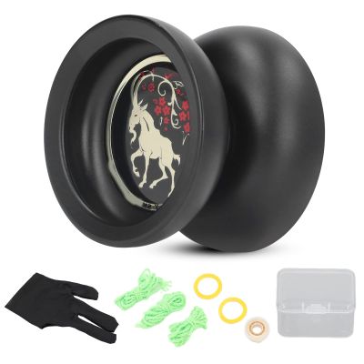 Beginner Yoyo Advanced Player Alloy Responsive Yoyo Toy with Replacement Bearing Glove for Daily Practice Competition Skill Development