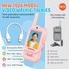LEENK Video Walkie Talkies for Kids 2 Pack  Rechargeable Video Intercom Handheld, Indoor & Outdoor Range, Easy Use for Ages 3-12, Eco ABS, Clear Voice & Long Distance Communication (Blue & Pink) view 2