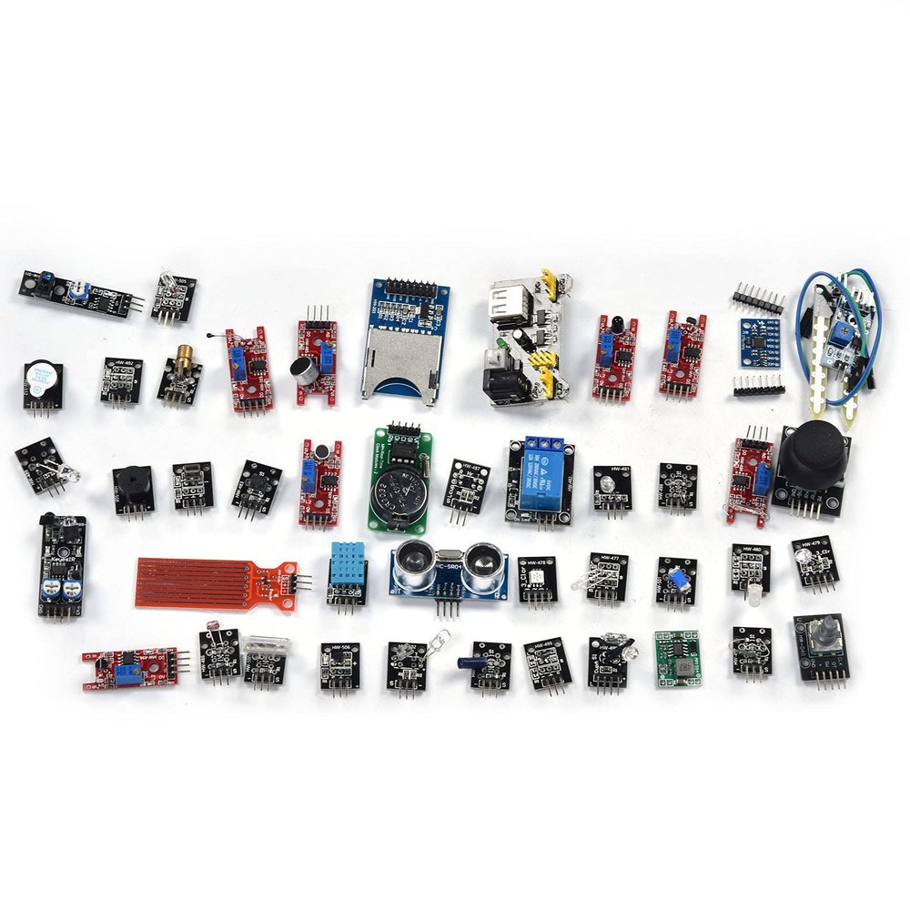 45 in e, Electronics Starter Kit with 45 Most, Compatible with Mega 2560 and R3 Development Board, Ideal for DIY Robotics and Programming Learning