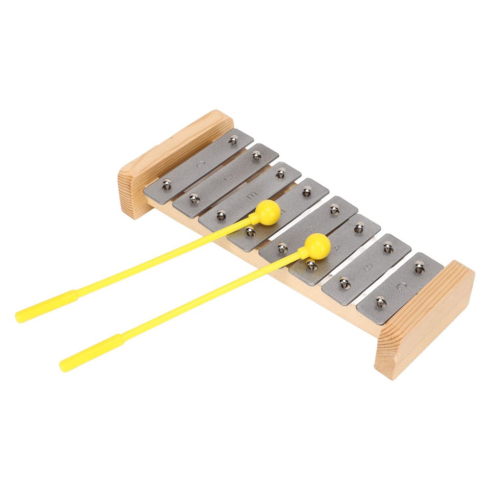 8 Notes Xylophone Educational Musical Instrument for Toddlers Kids Children 1 3 Years Old with Safety Hammers Clear Sound Wooden Metal Percussion Toy for Home School Travel