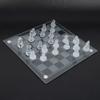 aqxreight 25x25cm Dull Polish Glass International Chess Set with Checkerboard and 32 Intricate Chessmen view 3