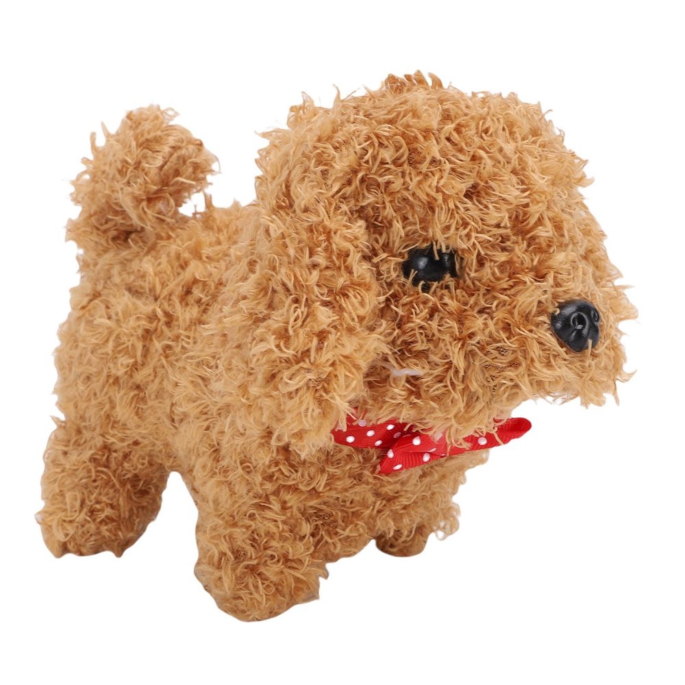 Asixxsix Plush Puppy, Walking Barking Tail Wagging Electronic Interactive Toys for Kids, Realistic Plush Teddy Toy Puppy, Electronic Interactive Dog for Children Above 3 Years Old (Brown)
