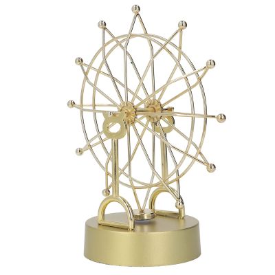 Electronic Ferris Wheel Desk Toy Magnetic Rotation Perpetual Motion Home Decoration Gold Electric Magnetic Ferris Wheel Toy for Office Desk Decor and Kids Learning Metal Plastic