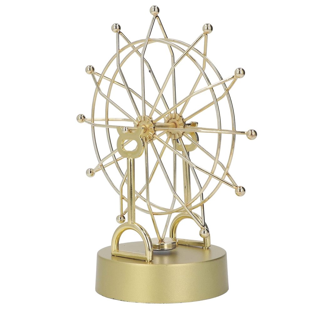 Electronic Ferris Wheel Desk Toy Magnetic Rotation Perpetual Motion Home Decoration Gold Electric Magnetic Ferris Wheel Toy for Office Desk Decor and Kids Learning Metal Plastic