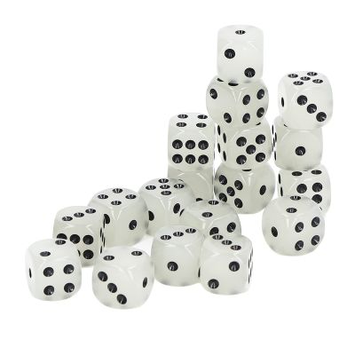 18pcs Luminous Dice Set Acrylic Glow in The Dark Dice for Bar KTV Christmas Party Board Games 14mm
