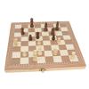 3 in 1 Chess Pieces Set Wooden Chessboard Set Educational Checkers Board Games for Kids Adults Family Travel School Pine Wood 11.4 x 11.6 Inches view 4