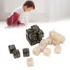24 Pieces Acrylic Marble Dice Counters D6 Cube with Gold Painted Number for Card Gaming Board Games Family Gathering Party 12 Black and 12 White view 4