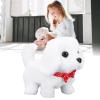 Asixxsix Plush Puppy, Walking Barking Tail Wagging Electronic Interactive Toys for Kids, Realistic Plush Teddy Toy Puppy, Electronic Interactive Dog for Children Above 3 Years Old (White) view 2