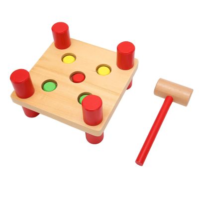 Zerodis Wooden Toy, Synthetic Wood, HANDEYE Coordination, Colorful and Attractive - with 3 Colors, 9 Pens, Stable Playtime - Rubber Rings Ensure Stability, Fun Surprise