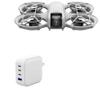 BoxWave Charger Compatible with DJI Neo - PD miniCube (100W), 100W 3 PD Port Wall Charger International - Winter White view 1