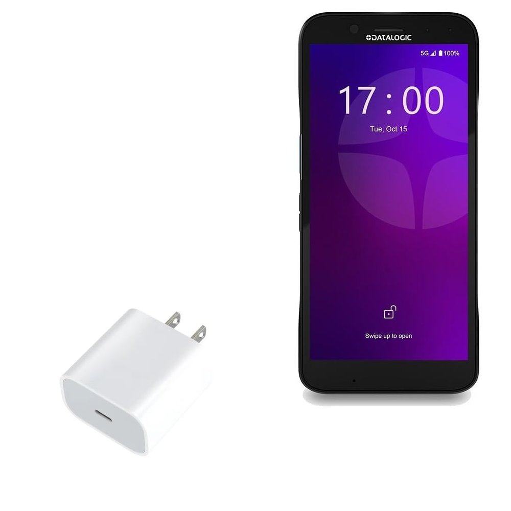 BoxWave Charger Compatible with Datalogic Memor 17 HC - PD GAN miniCube (30W), 30W Tiny PD GAN Type-C Wall Charger - Winter White