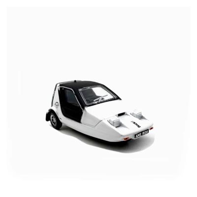 1:76 for Bond Bug Three Wheeld Sports Car Model Alloy White Simulation Toy Decor Model