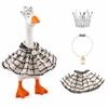 Mini Desk Goose Outfit 7 Inch, Black White Princess Dress with Pearl Necklace view 1