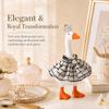 Mini Desk Goose Outfit 7 Inch, Black White Princess Dress with Pearl Necklace view 2