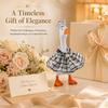 Mini Desk Goose Outfit 7 Inch, Black White Princess Dress with Pearl Necklace view 3