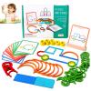 142Pcs Montessori Smart SticksSuitable Toddlers Comes 120 Sticks and Rings 20 Double-Sided Cards, Helps Develop Toddlers' Thinking Hand-Eye Coordination Skills. view 1
