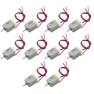 10Pcs DC Motor 1.5V-6V Type 130 Miniature Electric Motor with Wire for Robotics Projects, RC Boat DIY Airplane Car, Science Experiments