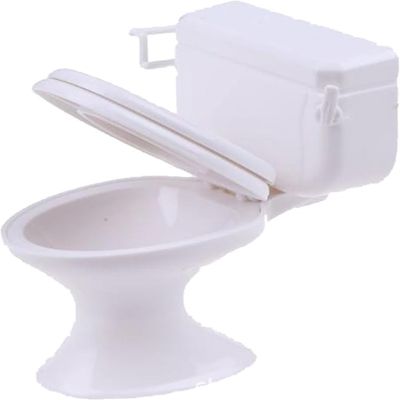 1:12 Scale Miniature Bathroom Toilet - Realistic Dollhouse Furniture for DIY Crafts, Dioramas and Architectural Models