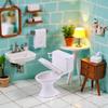 1:12 Scale Miniature Bathroom Toilet - Realistic Dollhouse Furniture for DIY Crafts, Dioramas and Architectural Models view 3